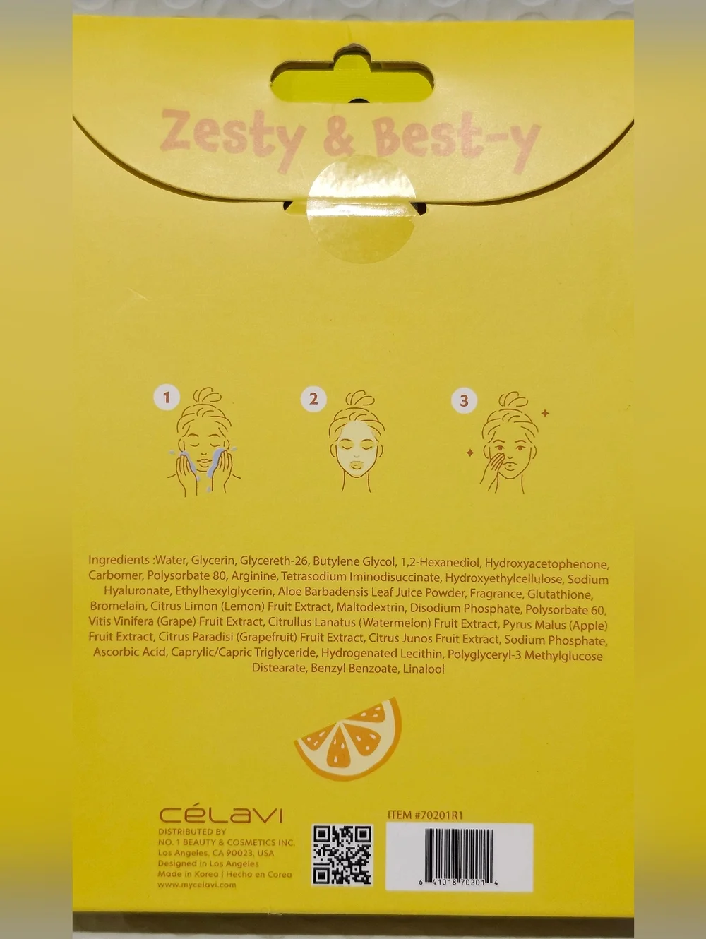 Célavi Zesty & Best-y Vitamin C + Radiance Boost Face Sheet Masks - 5 Count